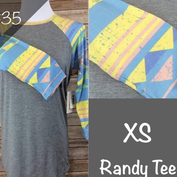 NWT Baseball-Style Tee LuLaRoe Randy Pastel Colors - Picture 1 of 2